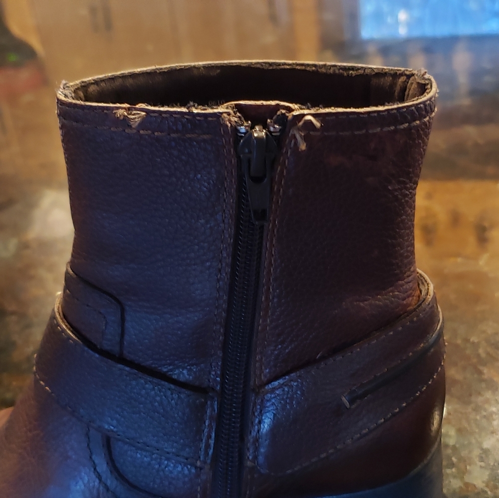 Clarks short Boots Booties pebbled leather - Picture 8 of 9